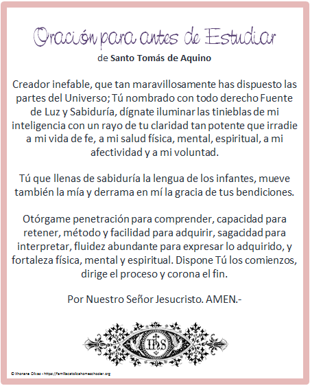 oracion STA grandes niñas